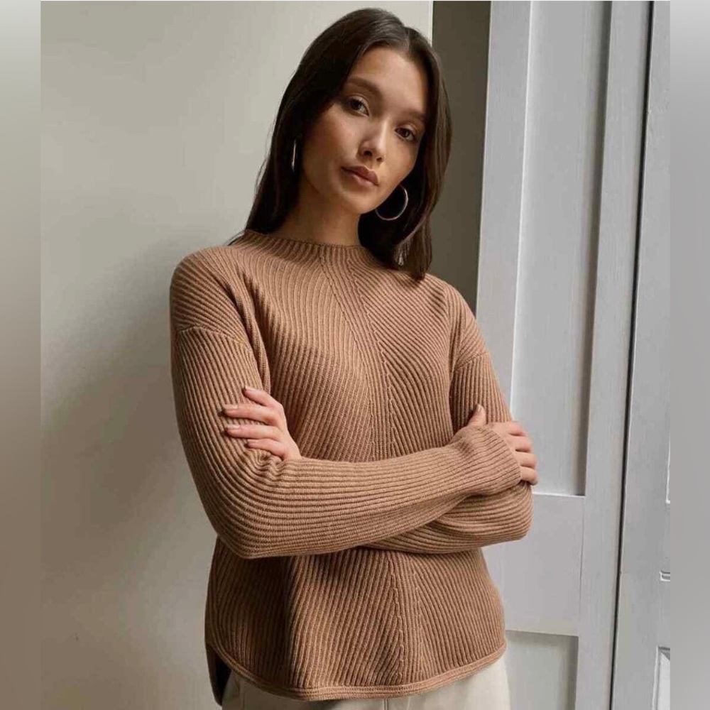 Aritzia Babaton Merino Wool Blend Knit Casual Cozy Sweater Coastal Size XXS,M